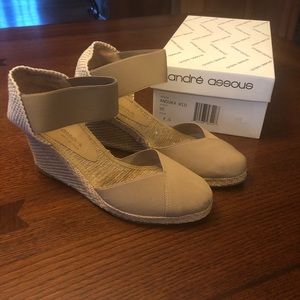 Andre Assous Anouka Taupe Espadrille Wedge Heel